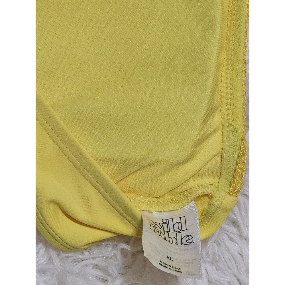 Wild Fable  Womens Bikini Set  Top Bandeau Crochet Yellow & Pink  Size XL - Picture 10 of 10